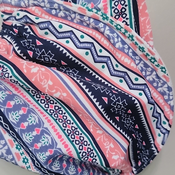 S Oliver Blue Pink Green White Mix Kini Bikini Swimsuit Top Size EUR 44E / US L - Picture 3 of 6